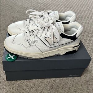 New Balance 550 Cream Black Sneakers Size 10